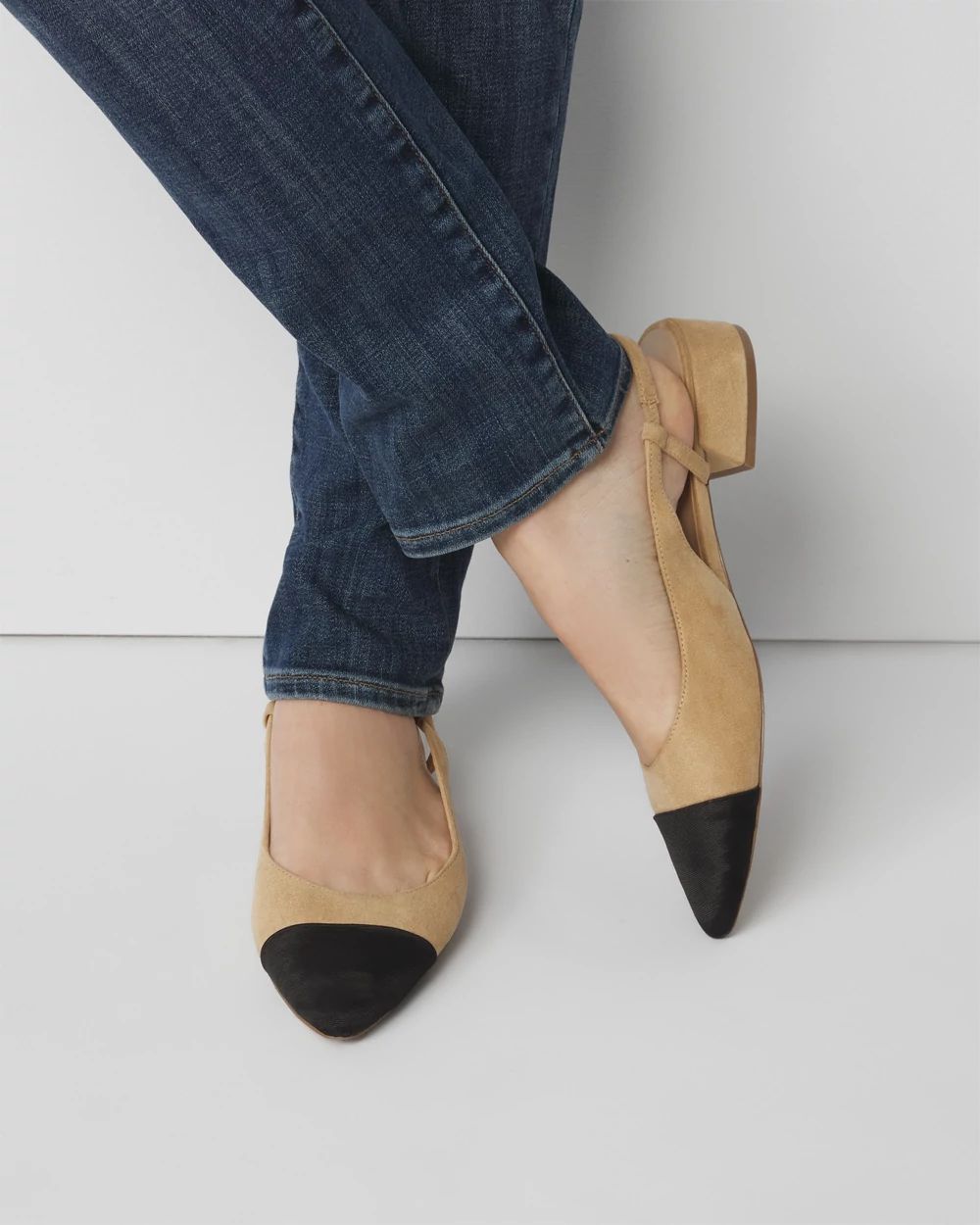 Faux Suede Heeled Slingback White House Black Market